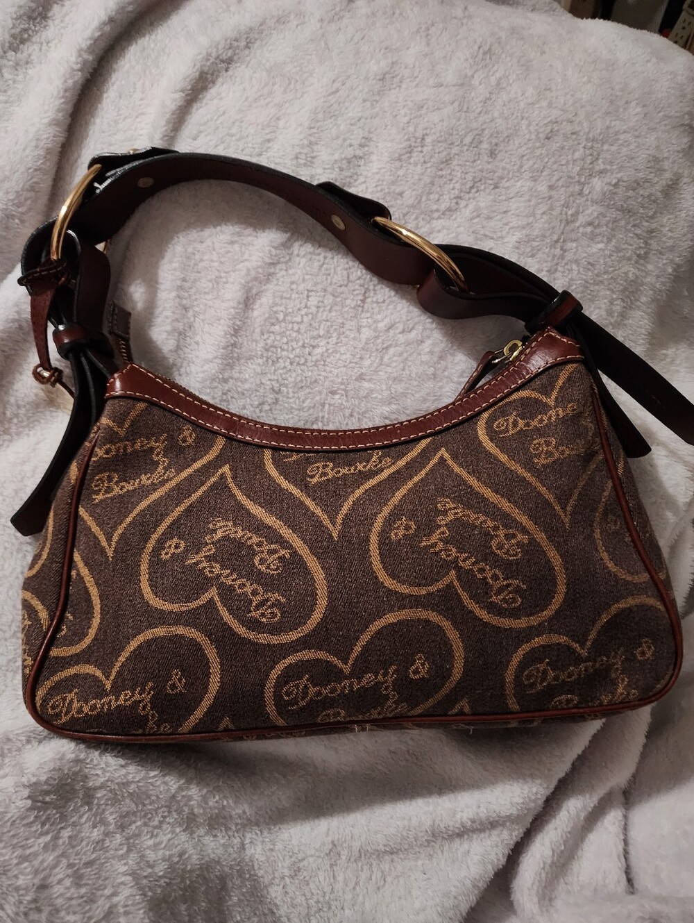 Dooney & Bourke Brown Heart Shoulder Bag